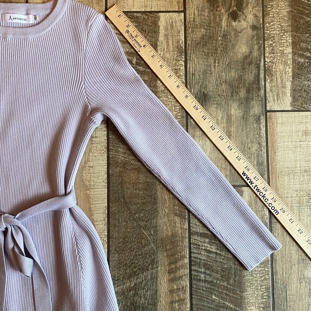 ANRABESS Women's Fall Crewneck Long Sleeve Dress with Tie Features - Picture 7 of 12